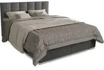 Juskys Boxspringbett Seattle 180x200 cm- hoher Komfort, weicher Malmo-Stoff,