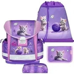 Belmil Classy ergonomisches Schulranzen-Set 4-teilig "Little Kittens" mit Brustgurt -
