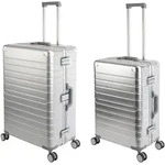 Travelhouse Oslo - 2er Reisekoffer Set M+L - Aluminium Hartschale Silber - Silber