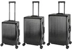 Travelhouse Tokyo Alu Reisekoffer Reise Trolley 3er Set (Schwarz, Handgep&auml;ck,