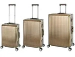 Aluminium Reisekoffer Gep&auml;ck-Set, Travelhouse&reg; Tokyo, Trolley mit 4 Rollen,