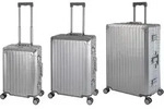 Travelhouse Tokyo Alu Reisekoffer Reise Trolley 3er Set (Silber, Handgep&auml;ck,