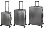 Travelhouse Tokyo Alu Reisekoffer Reise Trolley 3er Set (Grau, Handgep&auml;ck,