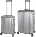 Travelhouse Tokyo - 2er Reisekoffer Set S+L - Aluminium Hartschale Silber - Silber