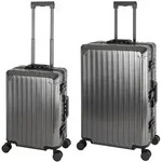 Travelhouse Tokyo - 2er Reisekoffer Set S+L - Aluminium Hartschale Grey - Grau