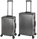 TRAVELHOUSE&reg; Tokyo Alu Reisekoffer-Set 2er S+M -grau- 40 L / 66 L Trolley...