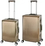 Travelhouse Tokyo Alu Reisekoffer Champagner S-55cm & M-66cm Hartschalenkoffer...