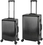 Travelhouse Tokyo Alu Reisekoffer Schwarz S-55cm & M-66cm Hartschalenkoffer Reise