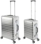 Travelhouse Oslo - 2er Reisekoffer Set S+M - Aluminium Hartschale Silber -