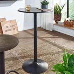 FineBuy Design Bartisch Schwarz Stehtisch &Oslash; 60 cm Metall / Holz Partytisch