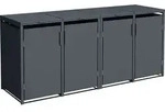 DEGAMO M&uuml;lltonnenbox 4er M&Uuml;NCHEN 264x80x116cm f&uuml;r Tonnen 120 und 240 Liter, grau -
