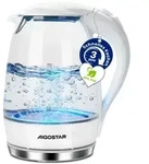 Aigostar Elektrischer Glas Wasserkocher mit LED-Beleuchtung, 2200 Watt, 1,7 Liter,