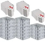 SuperSparSet 16x Eurobox NextGen Grip mit Scharnierdeckel und roten