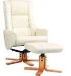 HOMCOM Relaxsessel mit Hocker, Fernsehsessel mit Liegefunktion, Wippfunktion -...