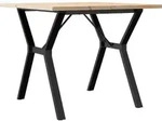 vidaXL Esstisch Y-Gestell 90x90x75,5 Massivholz Kiefer und Stahl - Braun