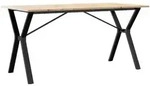 vidaXL Esstisch Y-Gestell 160x80x75 cm Massivholz Kiefer und Stahl - Braun