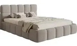 Selsey Cloudy - Bett mit Polsterrahmen, Boucle-Bezug in Hellgrau, 180 cm - Hellgrau