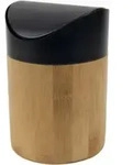 Svenska Living Tischabfalleimer Bambus 1L mit Schwingdeckel - Schwarz/Braun