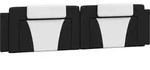 vidaXL Kopfteil-Kissen "Viana" Schwarz und Wei&szlig; 200 cm Kunstleder - Schwarz