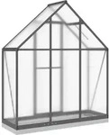 vidaXL Gew&auml;chshaus mit Fundamentrahmen Anthrazit 169x58x202 cm Alu - Grau