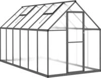 vidaXL Gew&auml;chshaus mit Fundamentrahmen Anthrazit 334x169x195 cm Alu