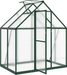 vidaXL Gew&auml;chshaus mit Fundamentrahmen Gr&uuml;n 169x114x195 cm Aluminimum