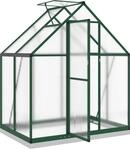 vidaXL Gew&auml;chshaus mit Fundamentrahmen Gr&uuml;n 169x114x202 cm Aluminimum