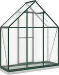 vidaXL Gew&auml;chshaus mit Fundamentrahmen Gr&uuml;n 169x58x202 cm Aluminimum - Gr&uuml;n