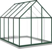 vidaXL Gew&auml;chshaus mit Fundamentrahmen Gr&uuml;n 224x169x202 cm Aluminimum