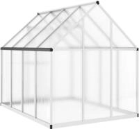 vidaXL Gew&auml;chshaus mit Fundamentrahmen Silber 224x169x195cm Aluminimum