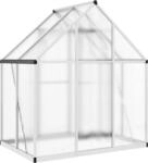vidaXL Gew&auml;chshaus mit Fundamentrahmen Silbern 169x114x195 cm Alu - Silber
