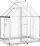 vidaXL Gew&auml;chshaus mit Fundamentrahmen Silbern 169x114x202 cm Alu