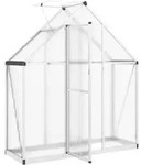 vidaXL Gew&auml;chshaus mit Fundamentrahmen Silbern 169x58x195cm Aluminimum