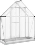vidaXL Gew&auml;chshaus mit Fundamentrahmen Silbern 169x58x202cm Aluminimum
