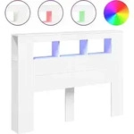 vidaXL LED-Kopfteil Wei&szlig; 140x18,5x103,5 cm Holzwerkstoff - Wei&szlig;