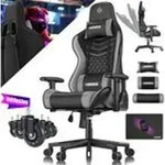 KESSER&reg; Gamingstuhl mit Kopfst&uuml;tze & Lendenkissen Ergonomischer Gaming Sessel...
