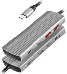 Logilink Adapter USB 3.2 Gen2 2x USB-A, 5x USB-C, PD, 100 W - Silber