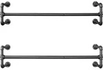 SONGMICS Kleiderstange (2 St) Wandmontage bis 60 kg belastbar - Schwarz