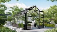 Vitavia Gew&auml;chshaus "Cassandra 11500" schwarz 11,5 m&sup2; mit Sockelmauer in basalt, 3