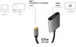 LogiLink CUA0103, USB 3.2 Gen1 Type-C, HDMI-A, 0,15 m, Schwarz, Grau -...