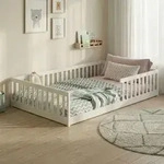 Kinderbett Bodenbett 140x200 cm mit Rausfallschutz & Lattenrost Montessori Bett Bed