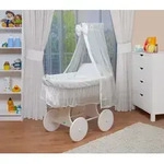 Waldin Baby Stubenwagen-Set mit Ausstattung,XXL,Gestell/R&auml;der wei&szlig;