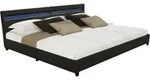 HOME DELUXE - LED Bett NUBE - Schwarz, 270 x 200 cm - inkl. Lattenrost und Schubladen