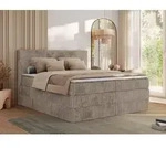 MKS MEBLE Boxspringbett 160x200 Hellbraun Cord, Boxspringbett mit Matratze H3,...