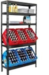 Getr&auml;nkekistenregal BODENSEE | HxBxT 180x100x30cm | 6 Kisten + 3 Boards | Schwarz -
