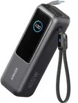 Anker Powerbank (25K, 165W, Integriertes + einziehbares Kabel) Schwarz - Schwarz