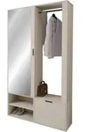 MIRJAN24 Garderobe-Set Milo mit Spiegel und Kleiderstange, Loft Stil, Lamellen,