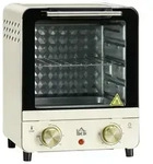 HOMCOM Minibackofen 15L, Pizza-Ofen 1000 W Elektrischer Mini Ofen Cremewei&szlig; -...
