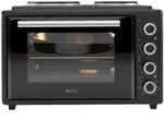 ECG ETH 3501B | Mini-Backofen | 35 L | 2 elektrische Kochplatten | Einstellbare