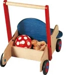 HABA Lauflernwagen &bdquo;Klassik&ldquo;, 4 Rad/R&auml;der, Schwarz, Blau, Rot -...